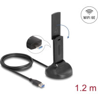Delock Wi-Fi 6E Dual Band WLAN USB Adapter AX3000 (2 x 1201 + 574 Mbps)