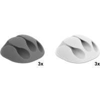 Delock Cable Holder with 3 feed-throughs Set 6 pieces
