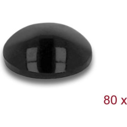 Delock Rubber feet round self-adhesive 6 x 2 mm 80 pieces black