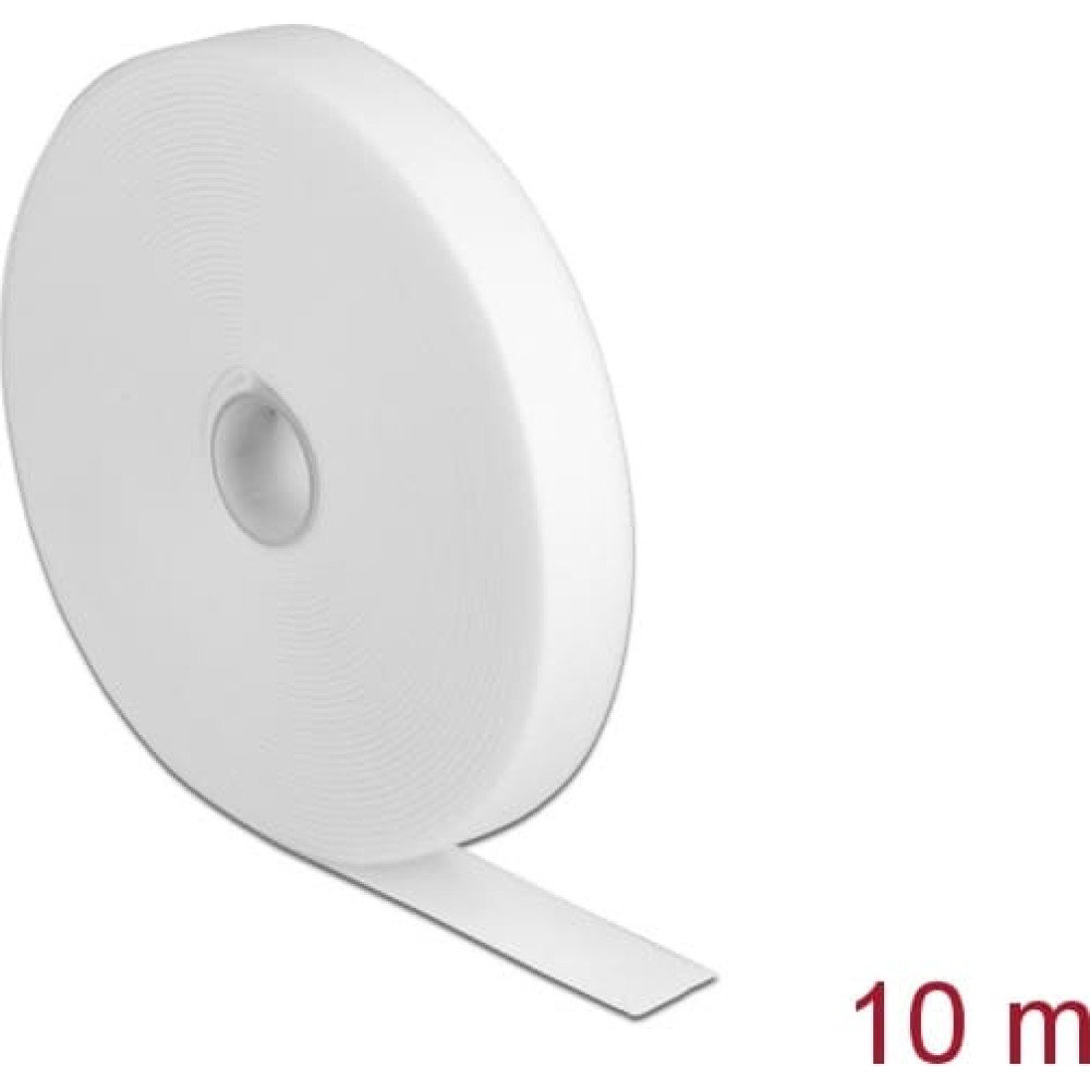 Delock Hook-and-loop tape on roll L 10 m x W 20 mm white