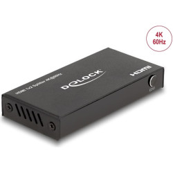 Delock HDMI Splitter 1 x HDMI in to 2 x HDMI out 4K 60 Hz with downscaler