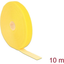 Delock Hook-and-loop tape on roll L 10 m x W 20 mm yellow