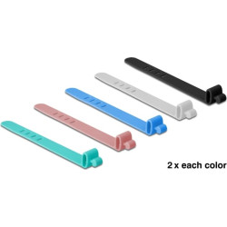 Delock Silicone Cable Ties reusable 10 pieces assorted colors