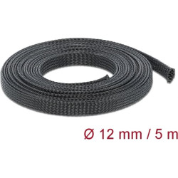 Delock Braided Sleeve stretchable 5 m x 12 mm black