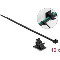 Delock Cable Clamp 25 x 18 mm with Cable Tie L 200 x W 3.6 mm black