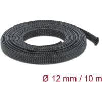 Delock Braided Sleeving stretchable 10 m x 12 mm black