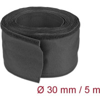 Delock Woven Sleeve with Hook-and-Loop Fastener heat-resistant 5 m x 30 mm black