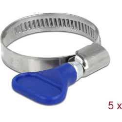 Delock Butterfly Hose Clamp stainless steel 400 SS 25 - 40 mm 5 pieces blue