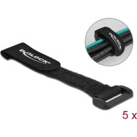 Delock Hook-and-loop cable tie with loop L 150 x W 20 mm black 5 pieces