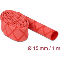 Delock Heat Shrink Tube X-pattern non-slip 1 m x 15 mm red