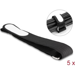 Delock Hook-and-loop cable tie with loop and label tap L 457 x W 25 mm black 5 pieces