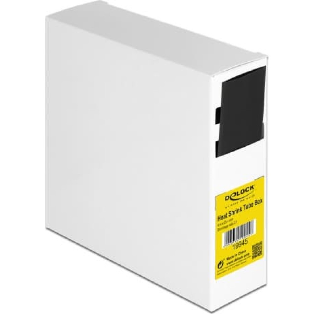 Delock Heat shrink tube box, Shrinkage ratio 2:1, 4 m x 25.4 mm black