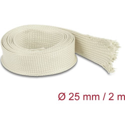 Delock Braided Sleeve made of nomex fibers 2 m x 25 mm white