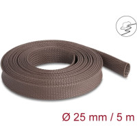 Delock Braided Sleeve rodent resistant stretchable 5 m x 25 mm brown
