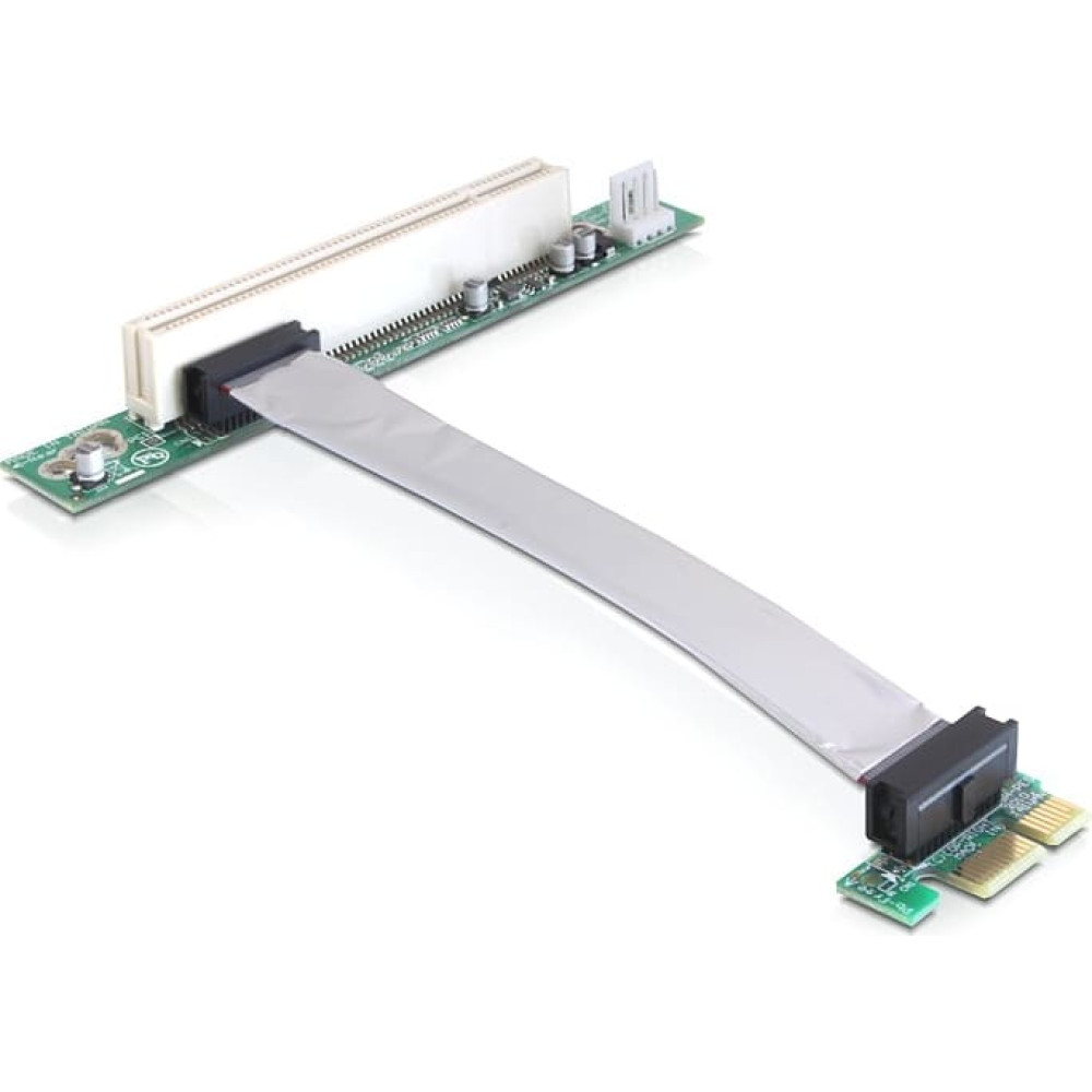 Delock Riser Card PCI Express x1 > 1 x PCI with flexible cable 13 cm left insertion