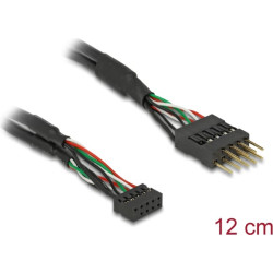 Delock Cable USB 2.0 pin header female 2.00 mm 10 pin > USB 2.0 pin header male 2.54 mm 10 pin 12 cm