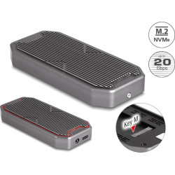 Delock External Gaming Enclosure for M.2 NVMe PCIe SSD with SuperSpeed USB 20 Gbps (USB 3.2 Gen 2x2) USB Type-C™ female and RGB LED illumination