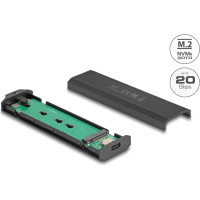 Delock External USB Type-C™ 20 Gbps Combo Enclosure for M.2 NVMe PCIe or SATA SSD - tool free