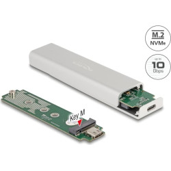 Delock External Enclosure for M.2 NVMe PCIe SSD with SuperSpeed USB 10 Gbps (USB 3.2 Gen 2) USB Type-C™ female