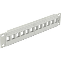 Delock 10″ Keystone Patch Panel 12 Port grey