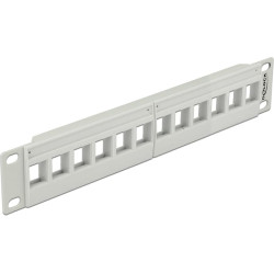 Delock 10″ Keystone Patch Panel 12 Port grey