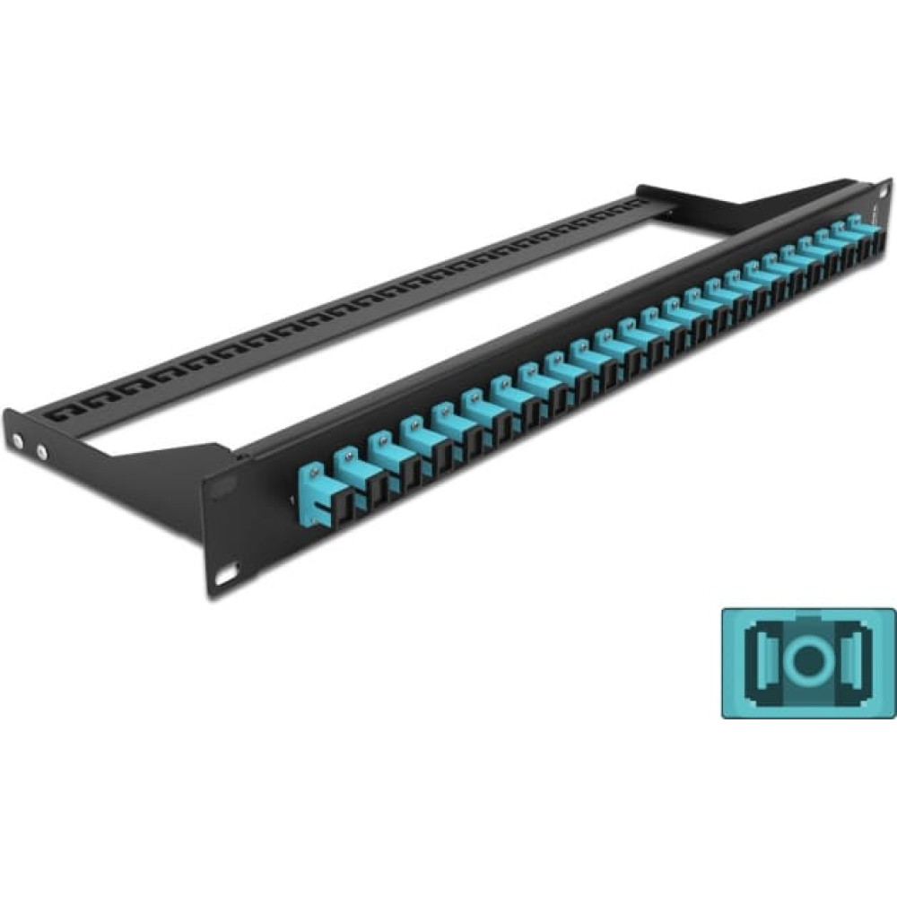 Delock 19″ Fibre Patch Panel 24 port SC Simplex aqua