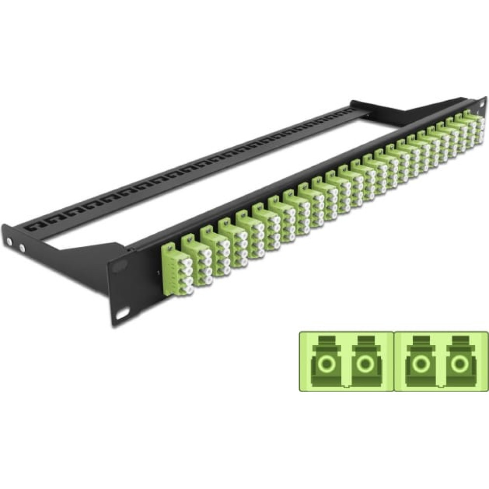 Delock 19″ Fibre Patch Panel 24 port LC Quad limegreen