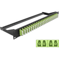 Delock 19″ Fibre Patch Panel 24 port LC Quad limegreen