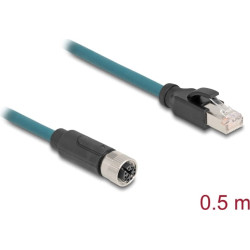 Delock M12 Adapter Cable X-coded 8 pin female to RJ45 male 50 cm