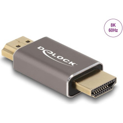 Delock HDMI Adapter male to male 8K 60 Hz grey metal