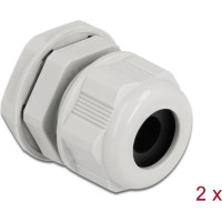 Delock Cable Gland PG16 for round cable grey 2 pieces