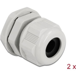 Delock Cable Gland PG16 for round cable grey 2 pieces