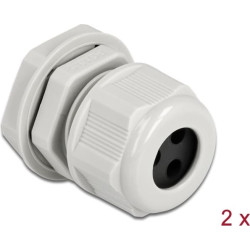 Delock Cable Gland PG13.5 for round cable with three cable entries grey 2 pieces