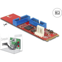 Delock Converter M.2 Key B+M male to 2 x USB 5 Gbps Pin Header