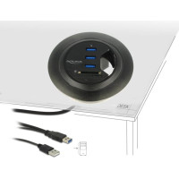 Delock In-Desk Hub 3 Port USB 3.0 + 2 Slot SD Card Reader