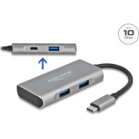 Delock External USB 10 Gbps USB Type-C™ Hub with 3 x USB Type-A and 1 x USB Type-C™