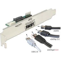 Delock Slot bracket 1 x eSATApd 5 V / 12 V