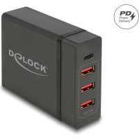 Delock USB Charger 1 x USB Type-C™ PD + 3 x USB Type-A 60 W + 12 W