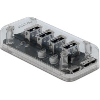 Delock External USB 3.0 Hub with 4 Ports transparent