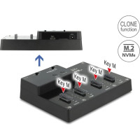 Delock M.2 Docking Station for 4 x M.2 NVMe PCIe SSD with Clone function