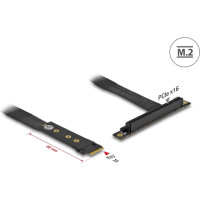 Delock M.2 Key M to PCIe x16 NVMe Adapter angled with 20 cm cable