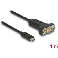 Delock Adapter USB Type-C™ to 1 x Serial RS-232 D-Sub 9 pin male with nuts 1 m