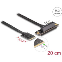 Delock M.2 Key A+E to PCIe x4 NVMe Adapter angled with 20 cm cable