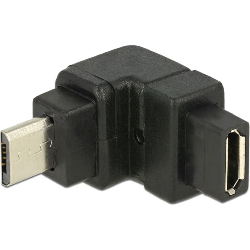 Delock Adapter USB 2.0 Micro-B male > USB 2.0 Micro-B female angled up