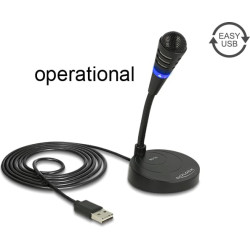 Delock USB Microphone with base and Touch-Mute Button