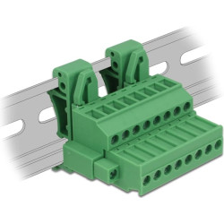 Delock Terminal block set for DIN rail 8 pin with screw lock