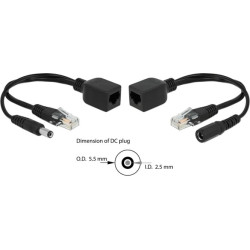 Delock Passive PoE Adapter Set RJ45 DC 5.5 x 2.5 mm