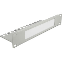 Delock 10″ Cable Management Brush Strip with Cable Support Plate 1U grey