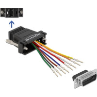Delock D-Sub 15 pin male to RJ45 female Assembly Kit black