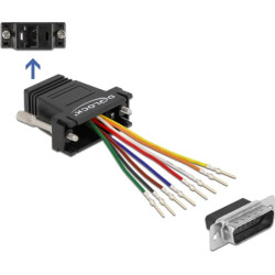 Delock D-Sub 15 pin male to RJ45 female Assembly Kit black